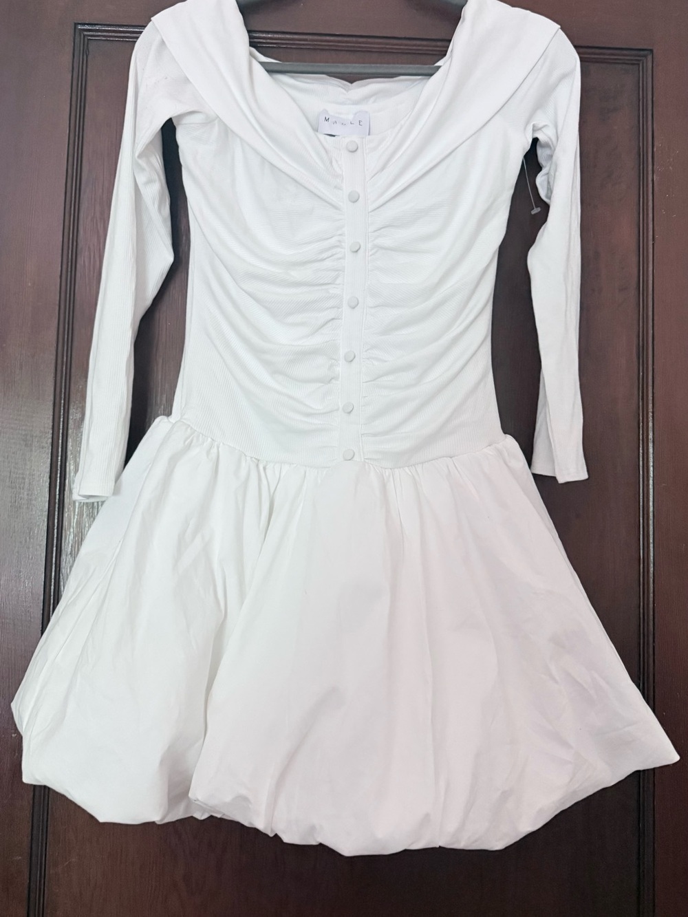 White MABLE Isabella 
Mini Bubble Dress NEW